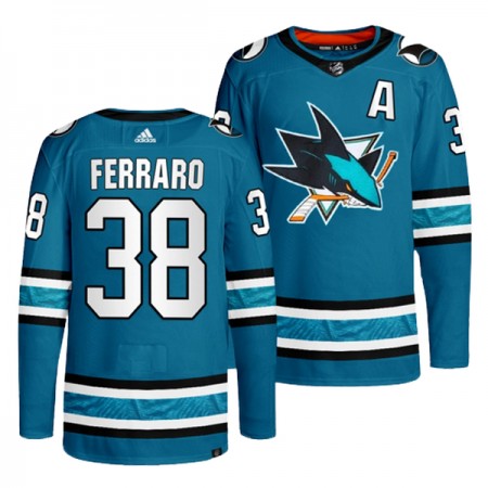 San Jose Sharks Dresy Mario Ferraro 38 Teal Authentic - Pánské San Jose Sharks Dresy Mario Ferraro 38 Teal Authentic - Pánské